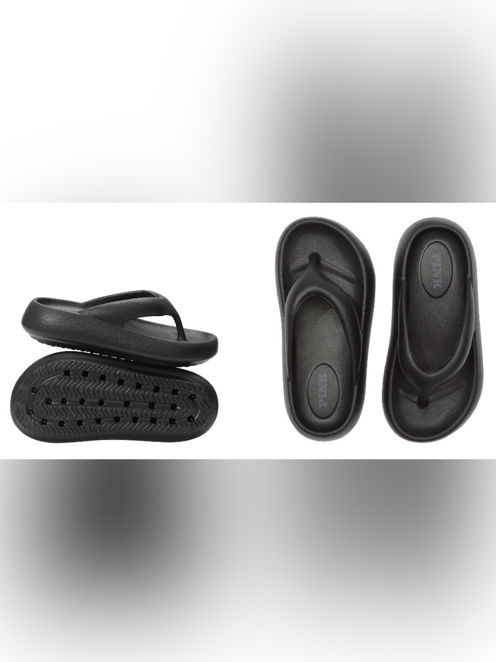 PINK Victoria’s Secret Chunky Flip Flops Black Size 7 NWT